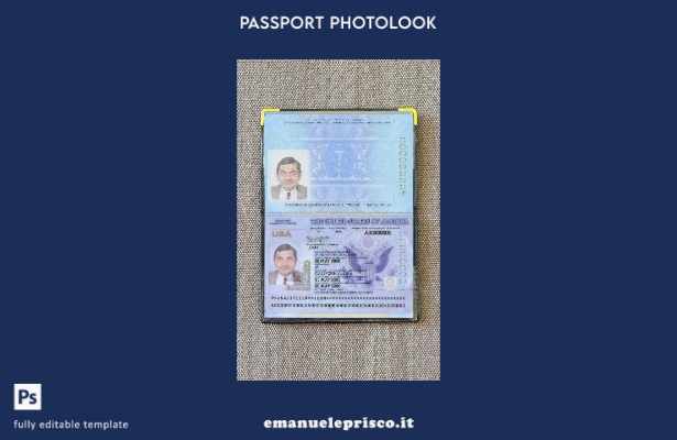 modello di photolook per passaporto USA in stile verificato